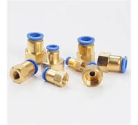 Pneumatic Quick Connector Air Fitting PCF for 4 6 8 10 12mm Hose Tube Pipe to 1/8 3/8 1/2 1/4 Inch Female Thread Brass 5Pcs(PCF8-03 (OD8mm-3I8))