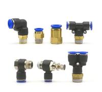 Pneumatic Quick Connector PH 4-12mm Hose Tube Air Fitting 1/8 1/4 3/8 1/2 BSPT Male Thread Pipe Coupler 1Pcs(4-02)