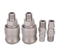 Pneumatic Quick Connector Self Locking Explosion Proof C Type Joint High Pressure Carbon Steel Construction for Auto Maintenance and Industrial Use 2 Sets SM PM20