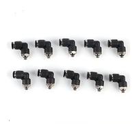 Pneumatic Quick Connectors 10Pcs | L Shape Right Angle Fittings with External Thread | Compressor Accessories for Automation Equipment/Tools (4-M5)