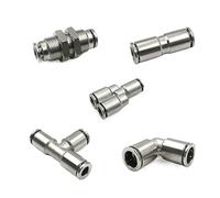 Pneumatic Quick Coupling, 2 pcs Pneumatic Air Hose Fitting Quick Coupling Brass Nickel Plated High Pressure 4-16mm(Py,4mm)
