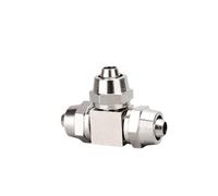 Pneumatic Quick Screwing Brass Hose Fitting T-Type L-Type Cross-Type Tube OD 4mm 6mm 8mm 10mm 12mm 14mm 16mm Pneumatic Fittings 1Pcs(Three Way,4mm)