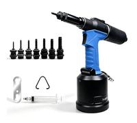 Pneumatic Rivet Nut Gun, Industrial Hydraulic Air Rivet Nut Pliers Set | Rivnut Tool With M3-M12 Gun Tip, 7mm Adjustable Riveting Stroke, For Industry, Automotive, Construction & DIY