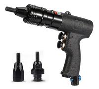 Pneumatic Rivet Nut Gun with Self-Locking Head Gun M3 M4/M5 M6/M8 M10/M10 M12 Quick-Change Nose-Piece and Mandrels Air Rivet Nut Pull Setter Tool Adjustable Speed Pull Rivnut Gun,M10+M12
