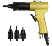 Pneumatic Rivet Nut Setting Gun Pull Nut Automatic Air Riveter Nut Gun Tool Blind Nut Riveter Industrial Grade Pull Rivnut Tool Kit with Quick-Change Nose-Piece Assembly,803+M5 M6 M8