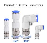 Pneumatic Rotary Connectors Swivel Fittings 360° Rotation Male Thread M5 1/4 1/2