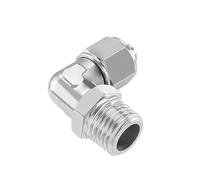 Pneumatic Rotary Fitting Elbow Push in Connector, M5 1/8 3/8 1/2inch BSP Male Quick Twist 4-12mm OD Tube 1 Piece(10MM*1/2INCH)