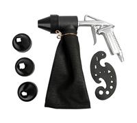 Pneumatic Sandblasting Machine Set 6pcs Handheld Sand Blasting Tool with 450ml Sandbag for Removal Polishing Refurbishment (JP Style Connector)