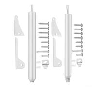 Pneumatic Screen Door Closer White Aluminium Heavy Duty(Door closer) | Air Cylinder Damper End Screw Speed Control Hold Open Washer Full 90 Degree Swing Out Wood Metal Vinyl Storm Security Door