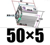 Pneumatic SDA Compact Air Cylinder Bore 50MM Port 1/4" Mini Single Rod(50X5,with Magnetic S)