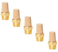 Pneumatic silencer made of sintered bronze, 1/4 inch, set of 5, compressed air silencer, industrial quality (5, 1/4 inch)