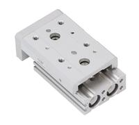 Pneumatic Slide Guide Cylinder, Aluminum Alloy Linear Slide Table, M5x0.8 Inlet Outlet Pipe Diameter - Reliable Sealing, Magnetic Ring Installation, Ideal for Air Compressor