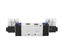 Pneumatic Solenoid Air Valve 3 Position 5 Way Durable High Accuracy Electromagnetic Control Valve for Industrial Automation Fluid Control Aluminium Alloy (AC220V)