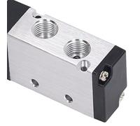 Pneumatic Solenoid Air Valve - 5 Way 2 Position Internally Piloted Acting Type - DC 12V Control Reversing Component for Industrial Automation and Fluid Control Systems (AC220V)