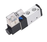 Pneumatic Solenoid Air Valve - 5 Way 2 Position Internally Piloted Acting Type - DC 12V Control Reversing Component for Industrial Automation and Fluid Control Systems (DC24V)