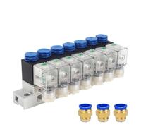 Pneumatic Solenoid Valve 3V1-06-NC 3/2 Way Integrated Control One Input Multiple Output with Busbar DC12V/24V AC110V/220V(AC110V 8mm Fittings,5F)