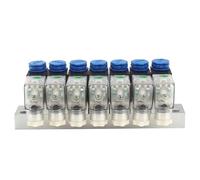 Pneumatic Solenoid Valve 3V1-06-NC 3/2 Way Integrated Control One Input Multiple Output with Busbar DC12V/24V(AC110V 4mm Fittings,5F)