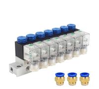 Pneumatic Solenoid Valve 3V1-06-NC 3/2 Way One Input Multiple Output with Busbar 1Pcs(DC24V 12mm Fittings,8F)