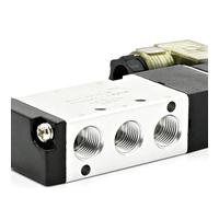 Pneumatic Solenoid Valve 4V110-06 Manifold Stations Multi-Way Combination DC12V 24V AC220V 5 Port 2 Position Solenoid Valves(4 Row 8mm Fitting,AC220V)