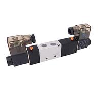 Pneumatic Solenoid Valve 4V430E/C/P-15 Two Coil 1/2inch BSP 5/3 Way Electric Control Valve Closed Center/Exhaust Center/Pressure 1Pcs(OneColor,4V430C-15)