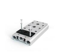 Pneumatic Solenoid Valve Manifold 4V210-08 4V220-08 Baseboard Air Exhaust Plate 4V200 200M 4F 6F 8F 10F 12F 15F(14F - 14 Station)