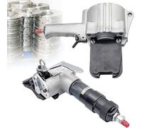 Pneumatic Steel Strapping Machine for 1.25 inch (32mm) Width Metal Banding, Steel Banding Tool, Tensioner, and Cutter Sealer(25mm/0.98in)