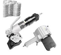 Pneumatic Steel Strapping Machine, Heavy Duty Bundling Packaging Machine with Tensioner and Cutter Sealer, Compatible with 19mm/25mm/32mm Metal Belt Securing