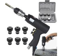 Pneumatic Tapping Machine, Handheld Air Drill Tool with 6 Chucks (M3, M4, M5, M6/8, M10, M12) for Fast Accurate Tapping in Steel, Iron, Copper, Aluminum, Plastic