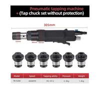Pneumatic Tapping Machine Straight Pneumatic Tapping Machine Handheld Air Screw Holes Maker Thread Tap Drilling for Threading Common Iron(Normal Chuck Set)