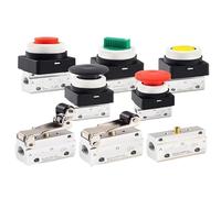 Pneumatic Two-Position Three-Way Mechanical Valve Button Knob Roller Air Control Switch Manual Valve Reversing Type/VM(CM3PP-06(Red))