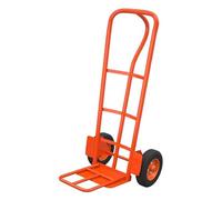 Pneumatic Tyres Sack Barrow, Heavy Duty Sack Truck, Folding Platform Trolley, Durable Steel Frame, Rubber Handle Grips, Domestic Commercial Use, 250kg Capacity (orange, 33cm solid wheel)