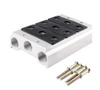 Pneumatic Valve Base Socket Manifold 100M 200M for 4V110-06 4V210-08 Pneumatic Solenoid Valves Air Exhaust Plate Base with Accessories 2F/3F-11F(4F,100M(for 4V110))