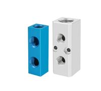 Pneumatic Valve Base Socket Pneumatic Air Manifold Block Aluminum Multi Port Distributor PT1/4 Thread 2 to 7 Supply for Automation(SML-2-2PCS)