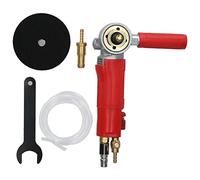 Pneumatic Water Mill 4in Injection Polisher Air Sander, Auto Body Work Grinding Tool, High Rigidity Gears for Longevity, Wet Cutting Surface with Water Spray Nozzle, Three Speed Ad