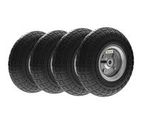 Pneumatic Wheel Set 25.5cm x 7.5W Rubber & Metal 16mm Bore 80kg Capacity Black