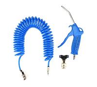 Pneumatic Wind Blowing Kit, PU Hose lue Air Duster Gun Pneumatic Wind Blowing Kit Set with EU Connector