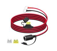 PNGKNYOCN 12V Car Cigarette Lighter to O Ring Terminal，14AWG Cigarette Lighter Female Socket to 8mm (0.3inch) Terminal Ring Harness, with 20A Fuse（2M/6FT）