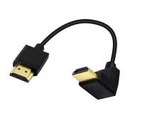 PNGKNYOCN 15CM HDMI Male to Male Short Cable, 90 Degree Upward Angle High Speed HDMI 2.0 Adapter Connector Cable Support 4k@60HZ, for Raspberry Pi, Tablet, Camera Etc (black down)