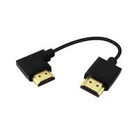 PNGKNYOCN 15CM HDMI Male to Male Short Cable, 90 Degree Upward Angle High Speed HDMI 2.0 Adapter Connector Cable Support 4k@60HZ, for Raspberry Pi, Tablet, Camera Etc (black left)