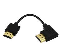 PNGKNYOCN 15CM HDMI Male to Male Short Cable, 90 Degree Upward Angle High Speed HDMI 2.0 Adapter Connector Cable Support 4k@60HZ, for Raspberry Pi, Tablet, Camera Etc (black right)