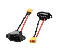 PNGKNYOCN 2-Pack AC 250V 15A IEC320 C14 Male to XT60 Male Power Conversion Cable Panel Mount Cable 14 AWG 3 Pin 1 Horizontal and 2 Vertical, for Replace Electric Motorcycle Socket