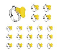 PNGKNYOCN 20Pcs Stainless Steel Throat Band,15mm-30 mm Adjustable Key-Type Band Hose Clamp Assortment Kit,with Plastic Handle for Securing Hose