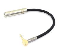 PNGKNYOCN 3.5mm to 6.35mm Audio Cable，Right Angle Gold Plated 1/8 inch TRS Male to 1/4 inch TRS Female Stereo Audio Short Cable for Audio Cable Extension And Conversion（15cm）