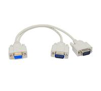 PNGKNYOCN 30cm DB9 Y Splitter Cable DB9 9 Pin 1 Female to 2 Male Rs232 Serial Splitter Adapter Straight-Through Cable for Connect Various Serial Interface Devices
