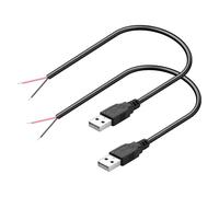 PNGKNYOCN 30cm Short USB Pigtail Cable, 22AWG 5V/3A USB A Male Plug to 2 Pin Bare Wire Extension Data Cable for USB Equipment Installed or Replacement Repair DIY Cable(2-pack) (Male)
