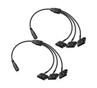 PNGKNYOCN 35cm 12V DC 5.5 x 2.1mm Female to 4-Pin Molex Power Adapter Cable 1 to 3 Ways, for Molex Case Fans and More (2-Pack