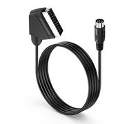 PNGKNYOCN 8 Pin DIN Male to SCART Adapter Cable, HD Video to Audio Conversion Cable, Compatible with Older VCR/DVD/Game Consoles（1M）