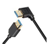 PNGKNYOCN 8K HDMI 2.1 Short Cable,1FT/0.3M 90 Degree Ultra High Speed HDMI Cable Left Bend HDMI Male to Male Cable Support 8K@60Hz,Dynamic HDR,HDCP 2.2&2.3, eARC (Left/0.3m)