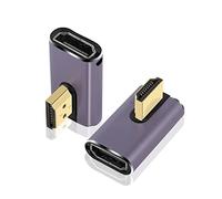 PNGKNYOCN 8K HDMI 270 Degree Adapter,2 Pack Right Angle HDMI 2.1 Male to Female Converter Support 8K@60Hz/4K@120Hz HDR, for HDTV,Projector,Laptop （Right Bend）