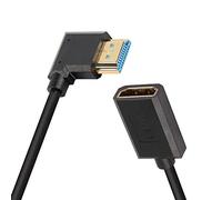 PNGKNYOCN 8K HDMI Short Cable,1FT/0.3M 90 Degree Ultra High Speed Right Bend HDMI 2.1 Male to Female Extension Cable Support 8K@60Hz,Dynamic HDR,HDCP 2.2&2.3, eARC(Right Bend)